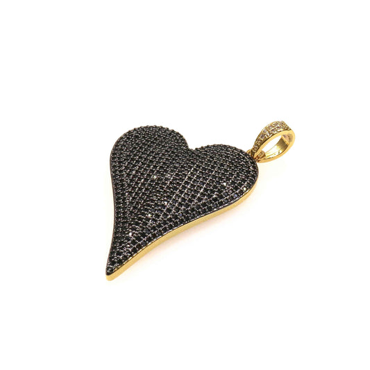 FLAT BLACK HEART CHARM