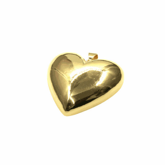 Chunky heart charm with bold design for jewelry collection.