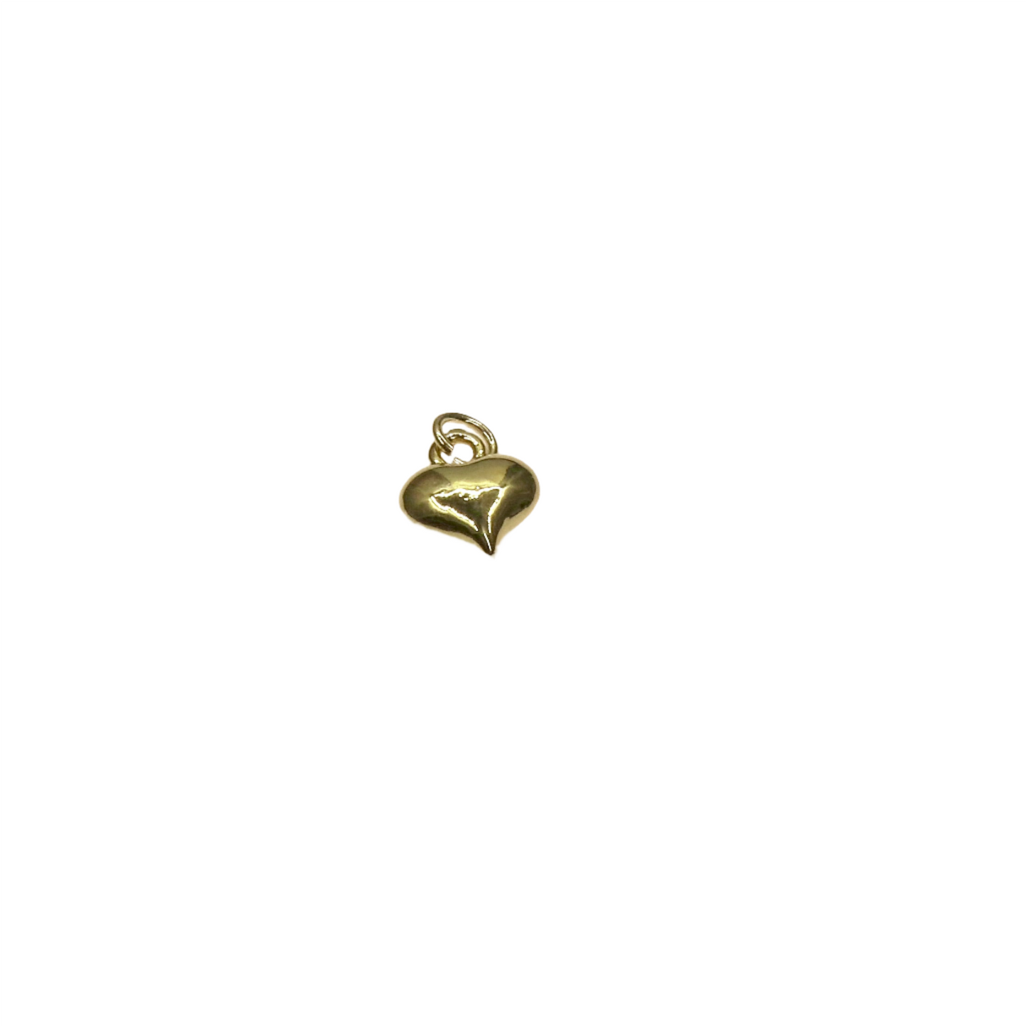 Chunky heart charm accessory in gold.