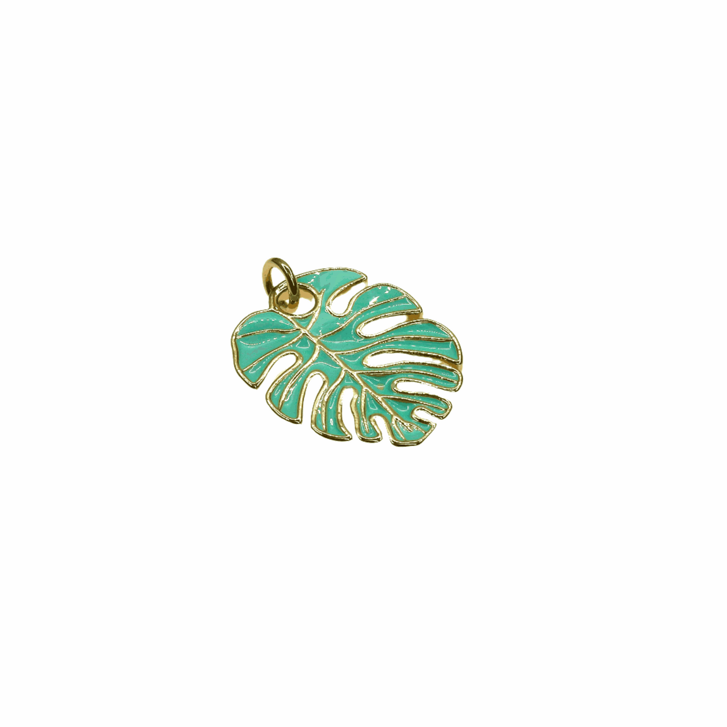 leaf charm with intricate design and nature-inspired elegance.